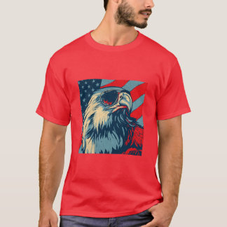 "Aigle patriotique avec T-shirt lunettes de soleil