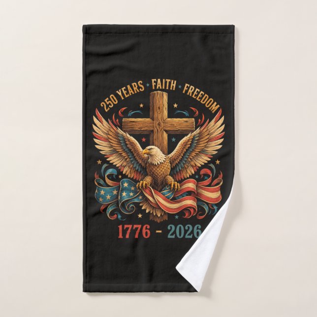 Aigle patriotique de 250 ans de foi et de liberté (Serviette à main)
