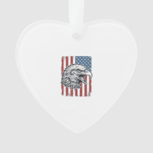 Aigle Patriotique Drapeau Américain Gravure Vintag