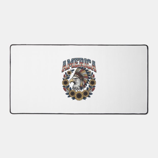 Aigle Patriotique Fleur de Tournesol Vintage Améri (Recto)