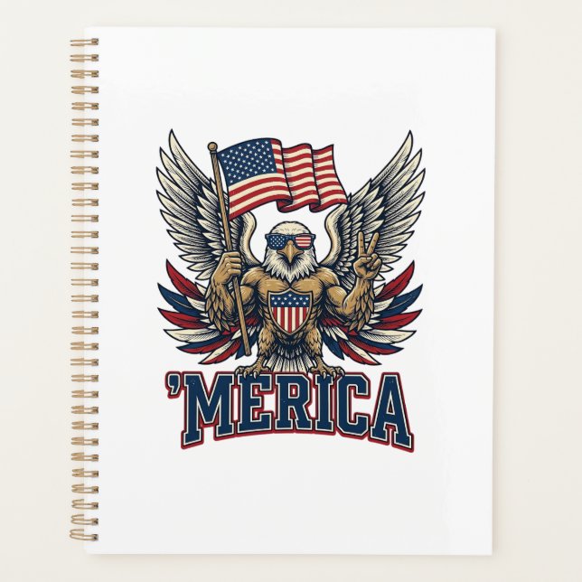 Aigle Patriotique Merica Vintage Vector Design de  (Devant)