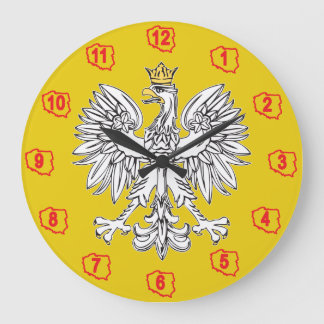 Aigle Polonais Avec Horloge Mur Couronne Or