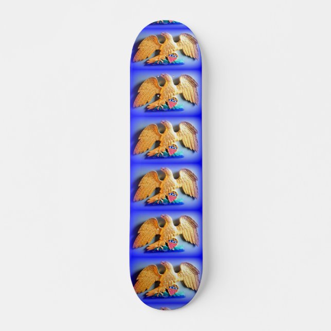 aigle royal sur skateboard bleu (Devant)