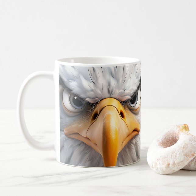 Aigle Sarcastique face Mug (Avec donut)