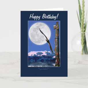 Aigle, Totem Pole & Super Moon Anniversaire Cartes