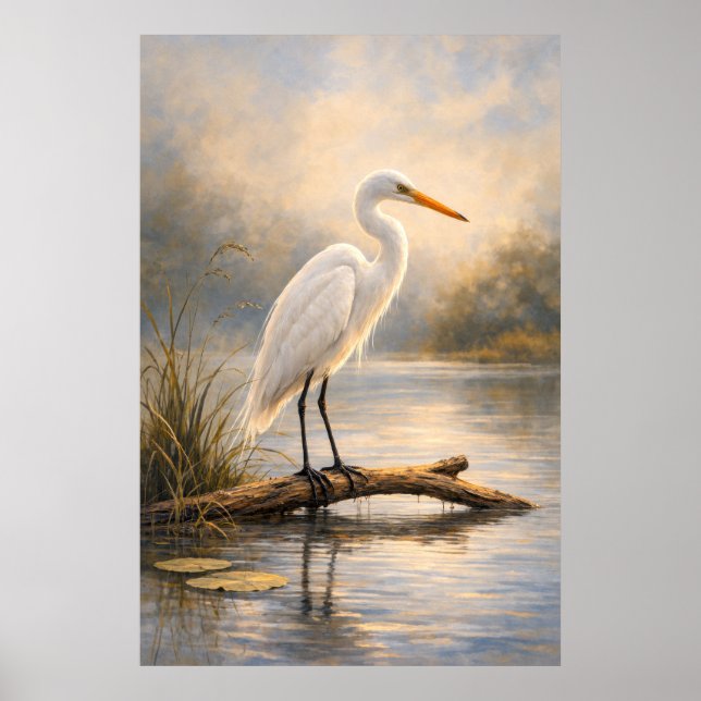 Aigrette de Stillwater | Faune côtière | Affiche (Devant)