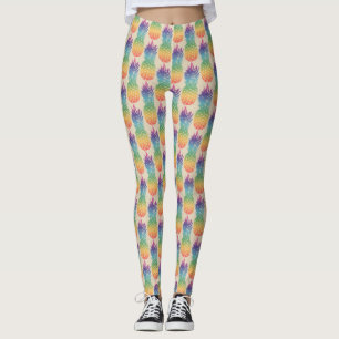 Aiguille arc-en-ciel fruits motif imprimer legging