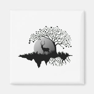 Aiguille Sous L'Arbre Et Le Magnet De Pleine lune