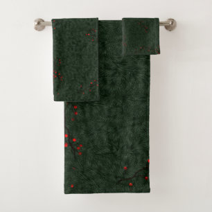 Aiguilles Motifs de Noël et baies rouges