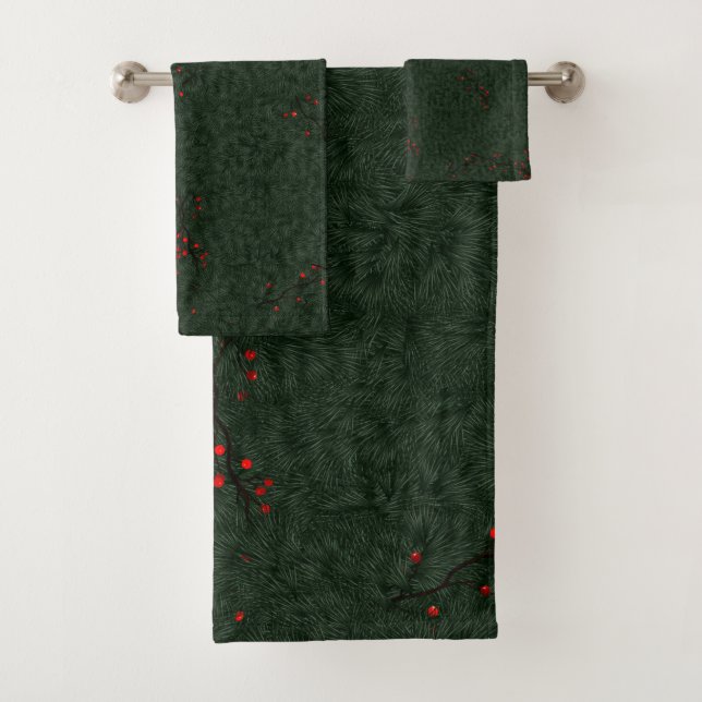 Aiguilles Motifs de Noël et baies rouges (En situation)