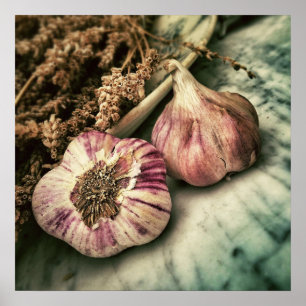 Ail / Poster de cuisine en bois