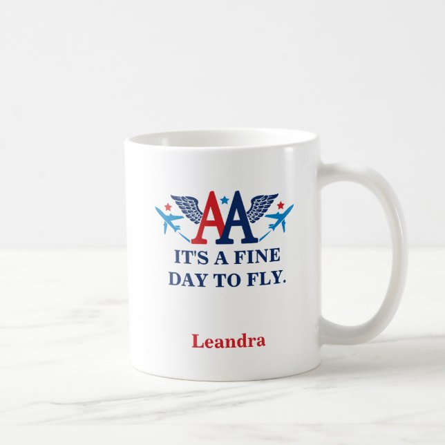 Ailes AA avec Avions Logo Café Mug (Droite)