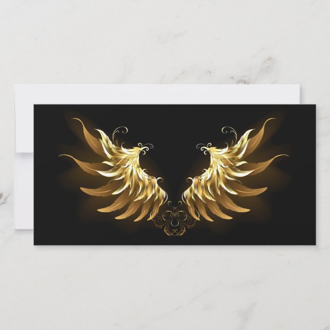 Ailes d'Ange d'or sur arrière - plan noir (Devant)