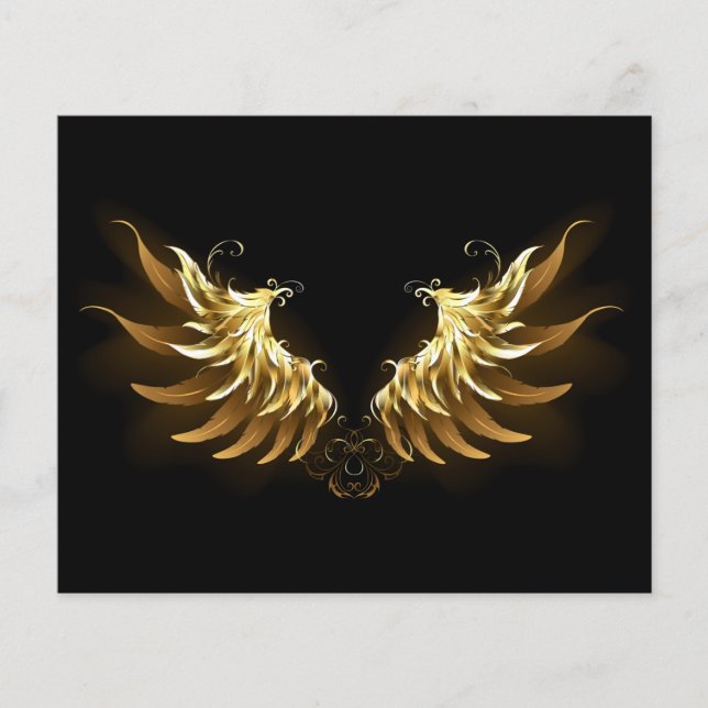Ailes d'Ange d'or sur arrière - plan noir (Devant)