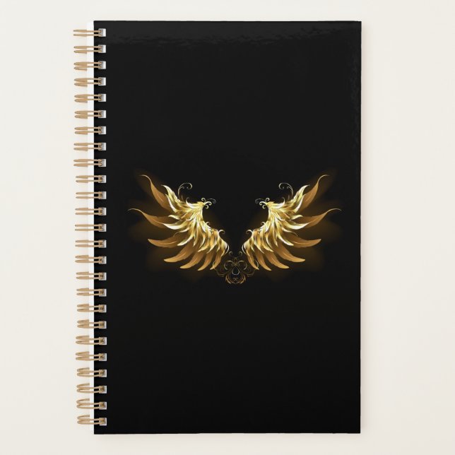 Ailes d'Ange d'or sur arrière - plan noir (Devant)
