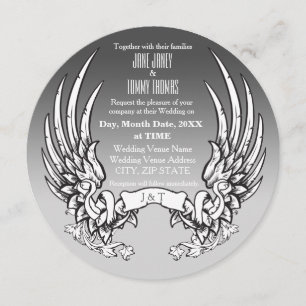 Ailes d'ange et faire-part de mariage de bannière