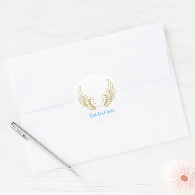 AILES D'ANGE PERSONNALISABLES AUTOCOLLANTS RONDS (Enveloppe)