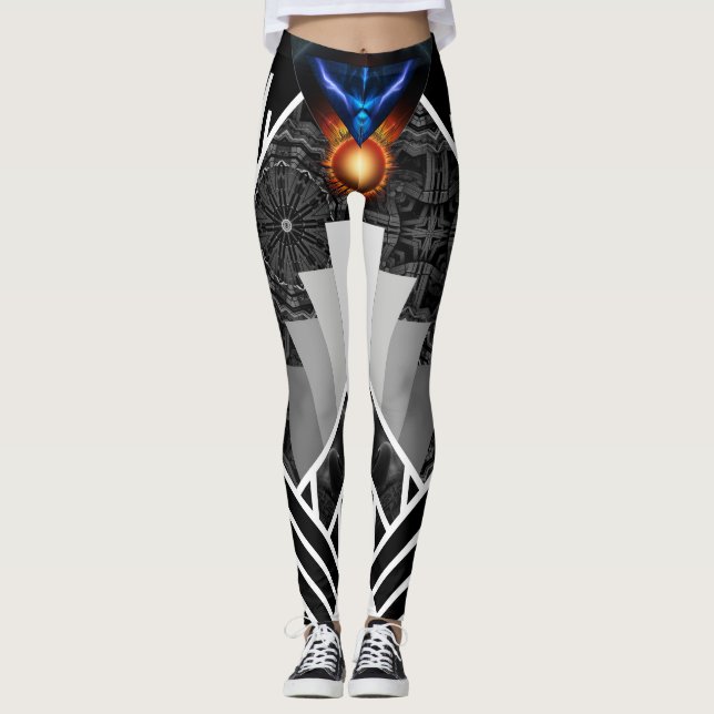 Ailes De La Lumière Déco Flare AOP Leggings (Devant)
