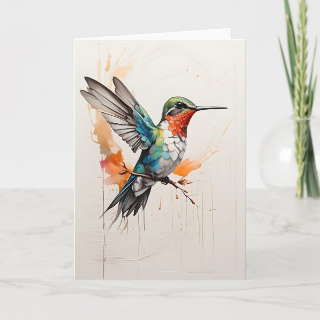 Ailes d'oiseau-mouche déployées Splash Art Carte v (Devant)