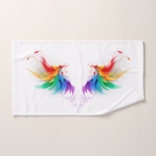 Ailes fluffy arc-en-ciel (Serviette à main)