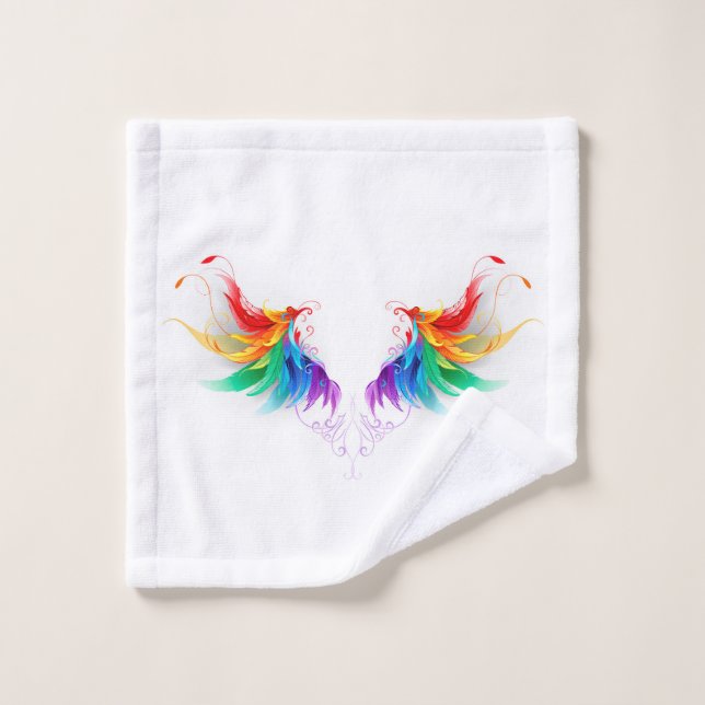 Ailes fluffy arc-en-ciel (Gant de toilette)