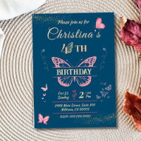 Ailes papillon 4e anniversaire invitation couleur 