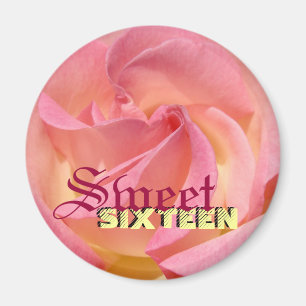 Aimable anniversaire seize aimants Rose Fleur Rose