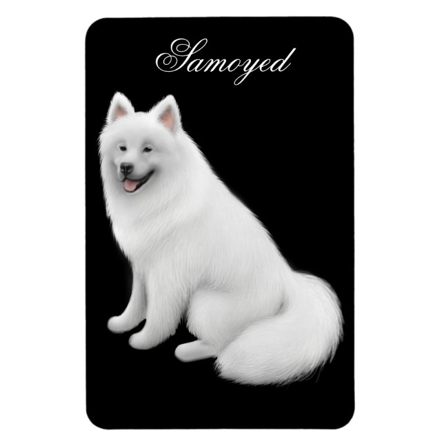 Aimable Samoyed Chien Premium Magnet (Vertical)
