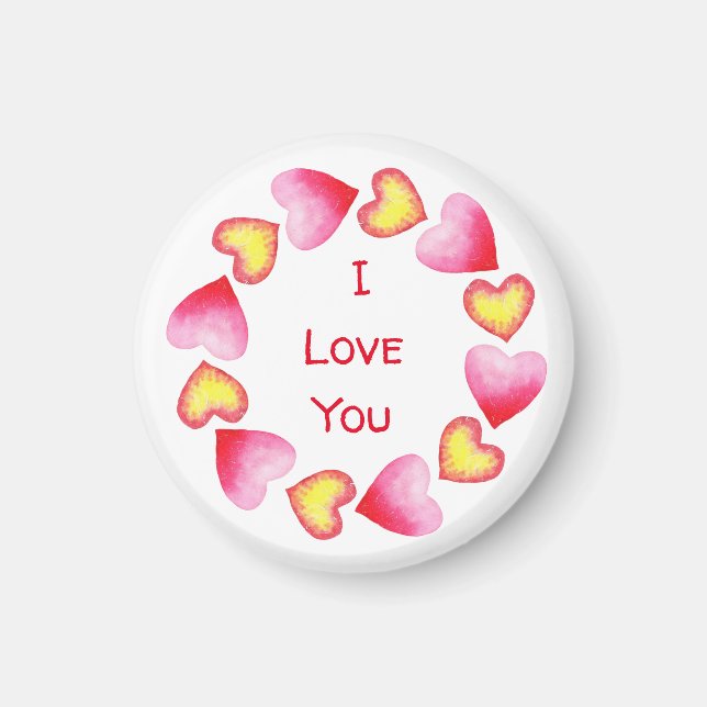 Aimant С te romantique Je t'aime Saint Valentin (Devant)