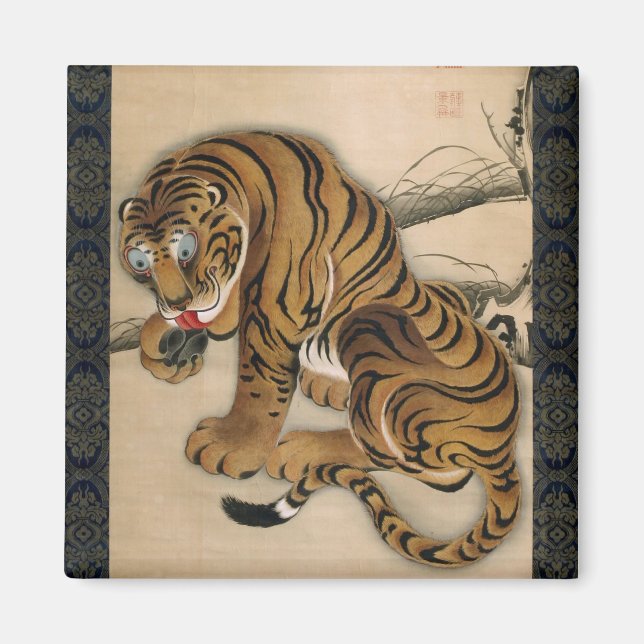 Aimant 虎 図, 若 冲 Tiger, Jakuchu (Devant)