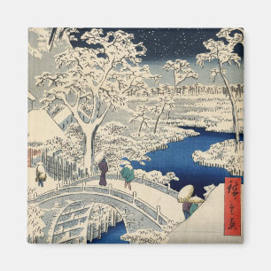 Aimant 雪 の 太 橋, 広 pont 重 Snowy Drum, Hiroshige, Ukiyo-e