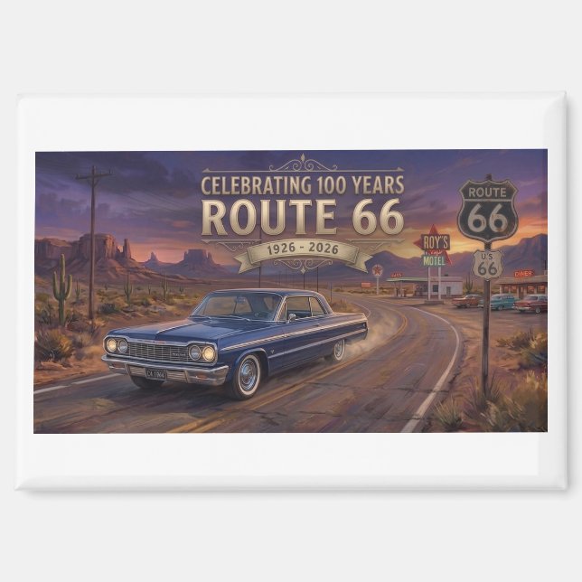 Aimant 100 Ans de Route 66  (Recto)