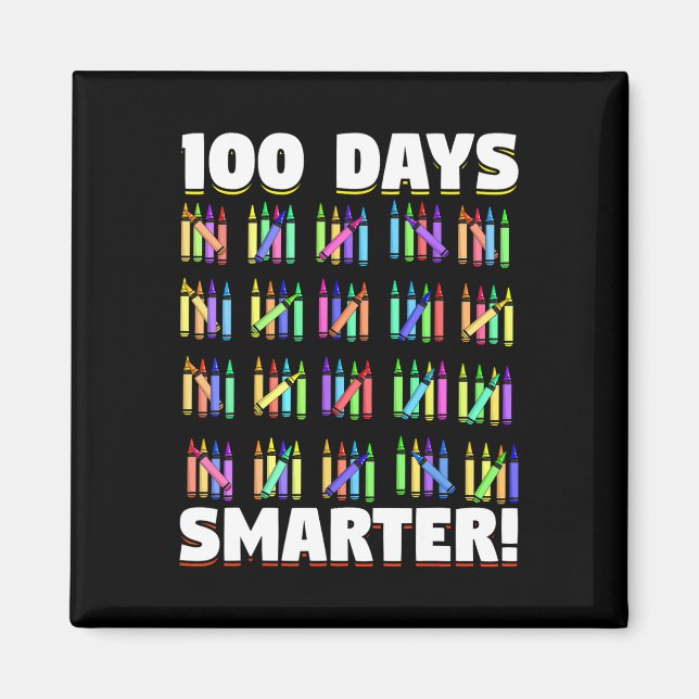 Aimant 100 Jours Cadeau Élégant Crayons 100 Jours De (Devant)