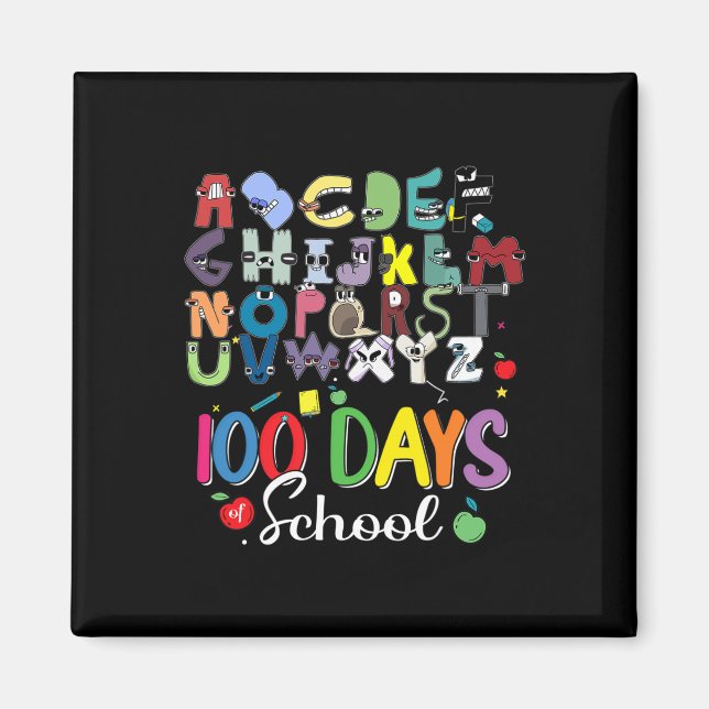 Aimant 100 Jours d'alphabet scolaire Lore Coût scolaire d (Devant)
