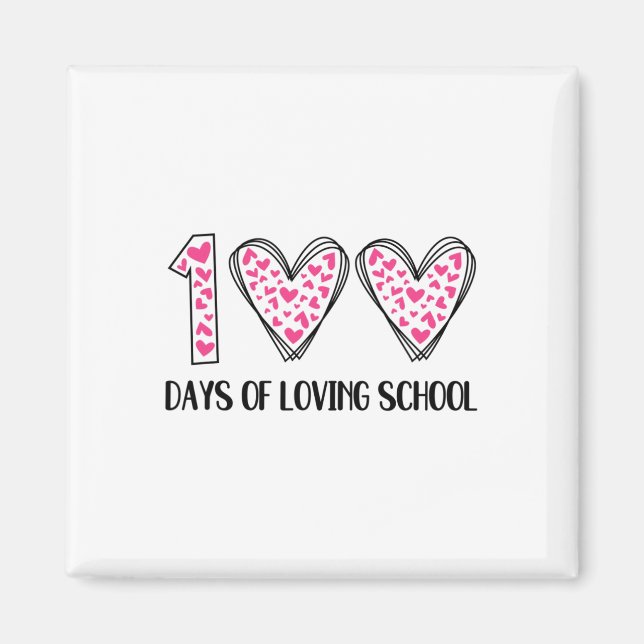 Aimant 100 jours d'amour de l'école 100e jour d'école ens (Devant)