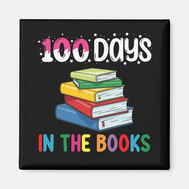 Aimant 100 jours dans les livres bibliothécaire de lectur (Devant)