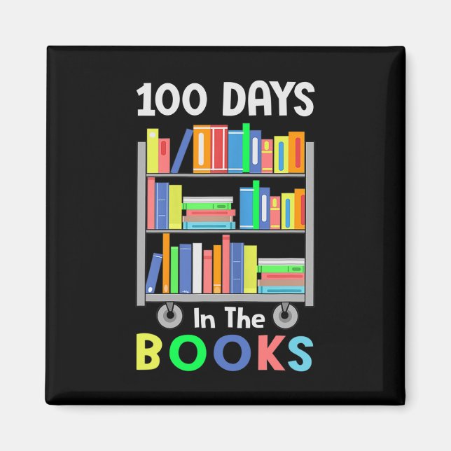 Aimant 100 jours dans les livres Lecture Bibliothécaire P (Devant)