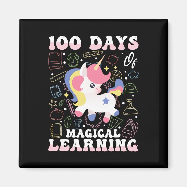 Aimant 100 Jours D'Apprentissage Magique Conception Unico (Devant)