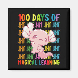 Aimant 100 jours d'apprentissage magique École de l'axolo