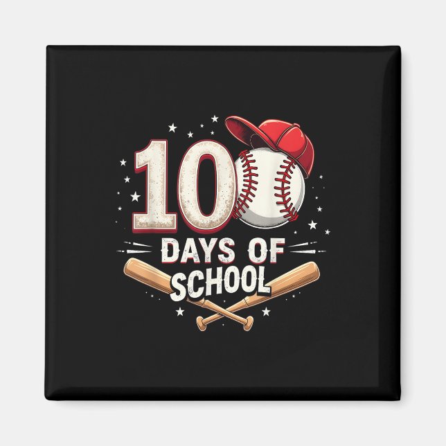 Aimant 100 Jours De Baseball Scolaire 100E Jour D'École (Devant)