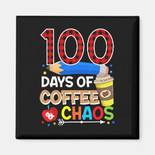 Aimant 100 Jours De Café Et De Chaos - 100E Jour D'École