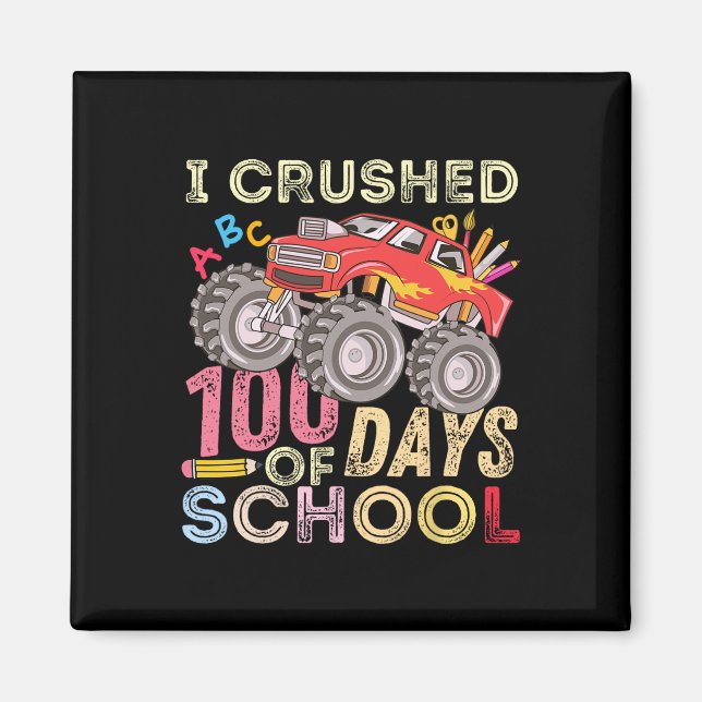 Aimant 100 Jours De Camion Monster À L'École 100E Jour (Devant)