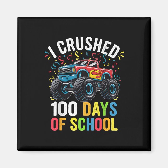 Aimant 100 Jours De Camion Monster À L'École 100E Jour De (Devant)