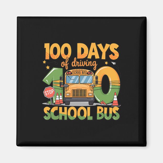 Aimant 100 jours de conduite Drôle de chauffeurs de bus s (Devant)