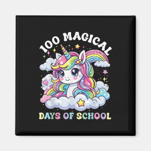 Aimant 100 Jours De Filles D'École Unicorne 100E Jour Sc
