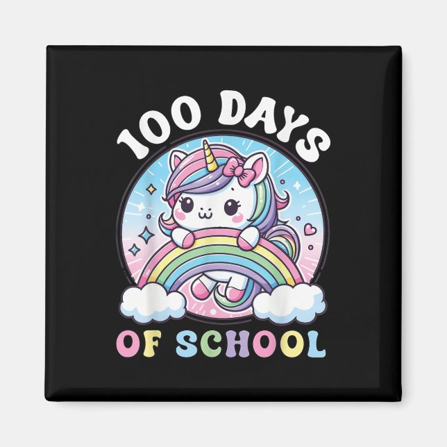Aimant 100 Jours De Filles D'École Unicorne 100E Jour Sc (Devant)