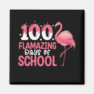 Aimant 100 Jours de flamazing de Flamant rose scolaire En