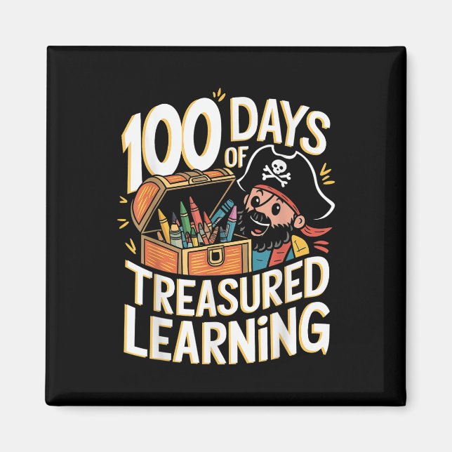 Aimant 100 Jours De Garçons D'École Enseignant 100ème Jou (Devant)