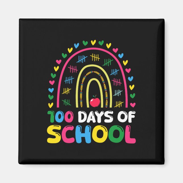 Aimant 100 Jours De L'École Arc-En-Ciel 100E Jour De L'Éc (Devant)