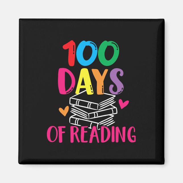 Aimant 100 jours de lecture scolaire Livres d'anglais pou (Devant)